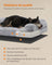 Dog Bed - Egg Crate Foam - Soft Grey - Removable Washable Cover