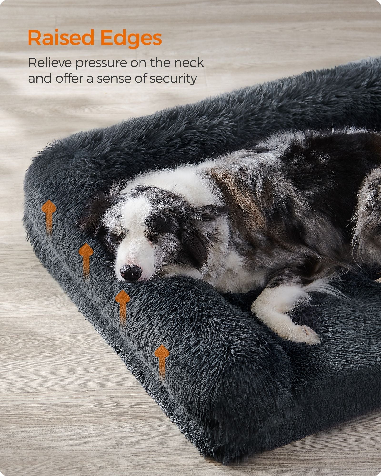 Dog Sofa Bed - Egg Crate Foam - Dark Grey - XL Size for Medium and Large Dogs