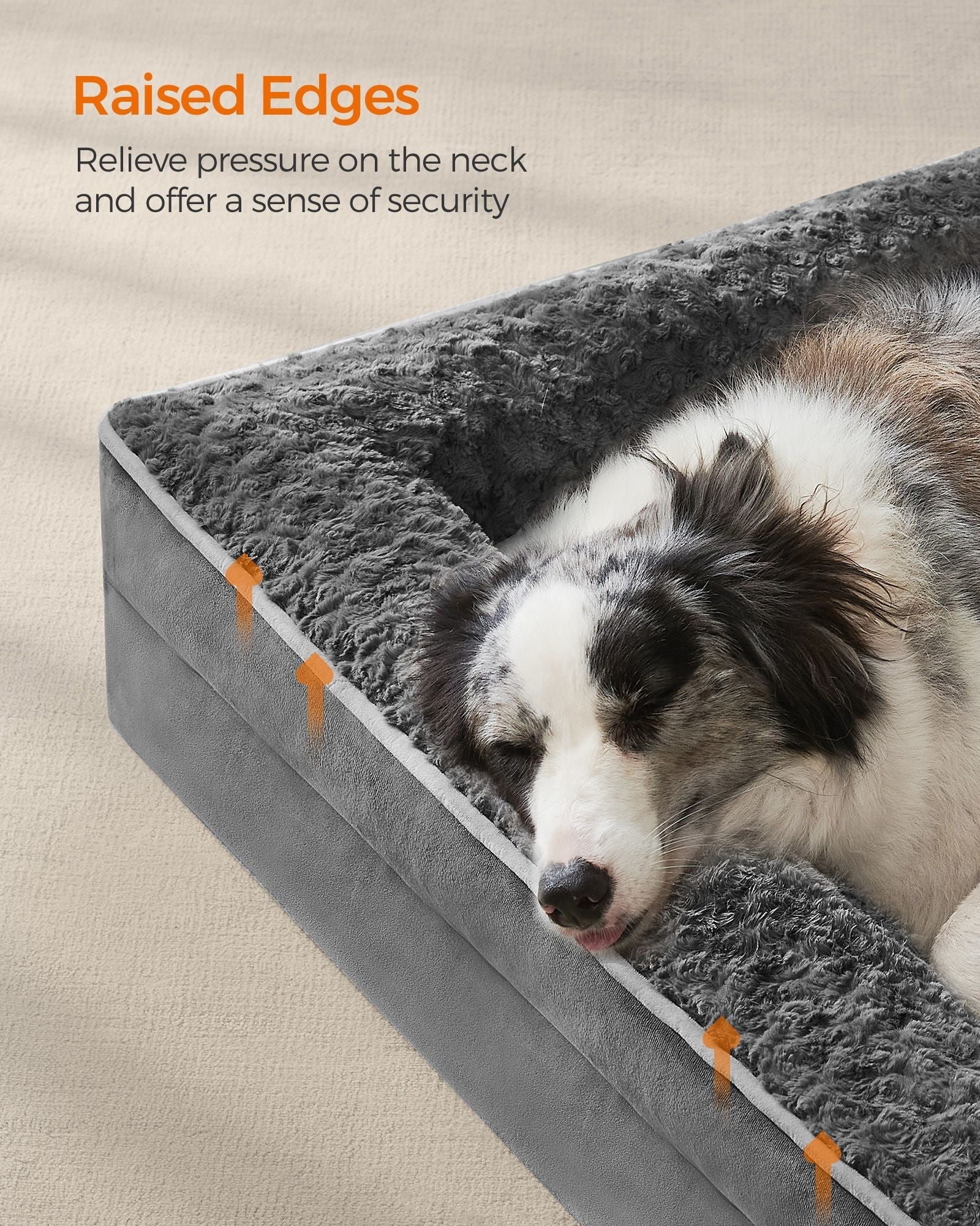 Orthopedic Dog Bed - Memory Foam - Slate Grey - Removable Washable Cover