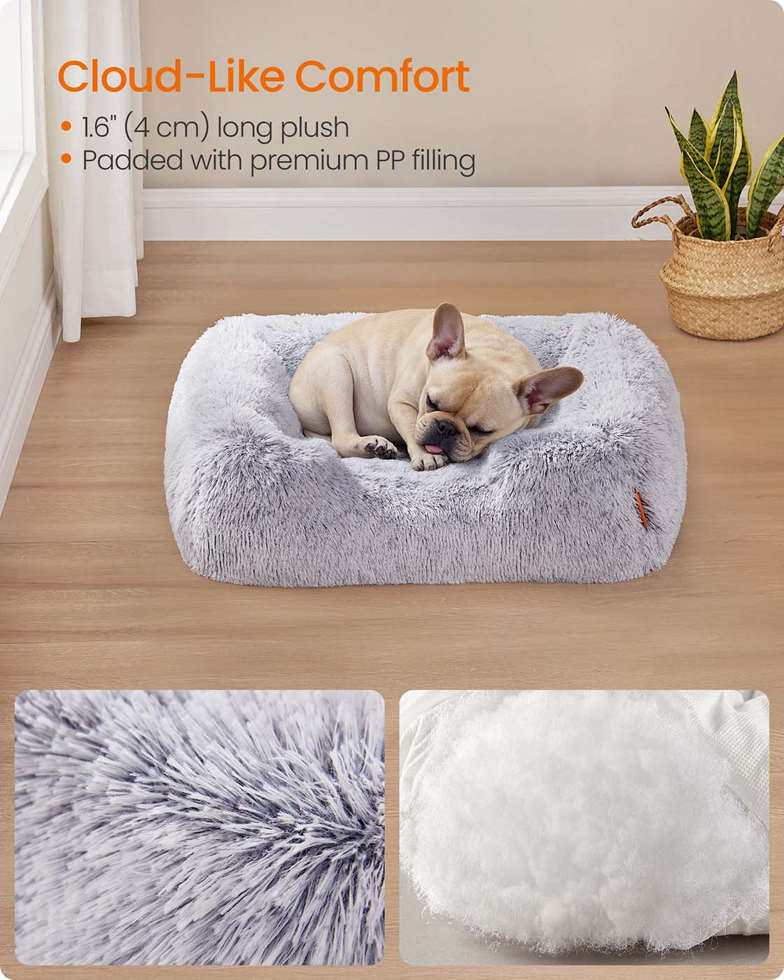 Dog Bed - Grey Ombré - Soft Padding