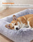 Dog Bed - Fabric - Grey Ombré - Soft Padding with Raised Edges and Removable Cover