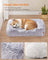 Dog Bed - Fabric - Grey Ombré - Soft Padding with Raised Edges and Removable Cover