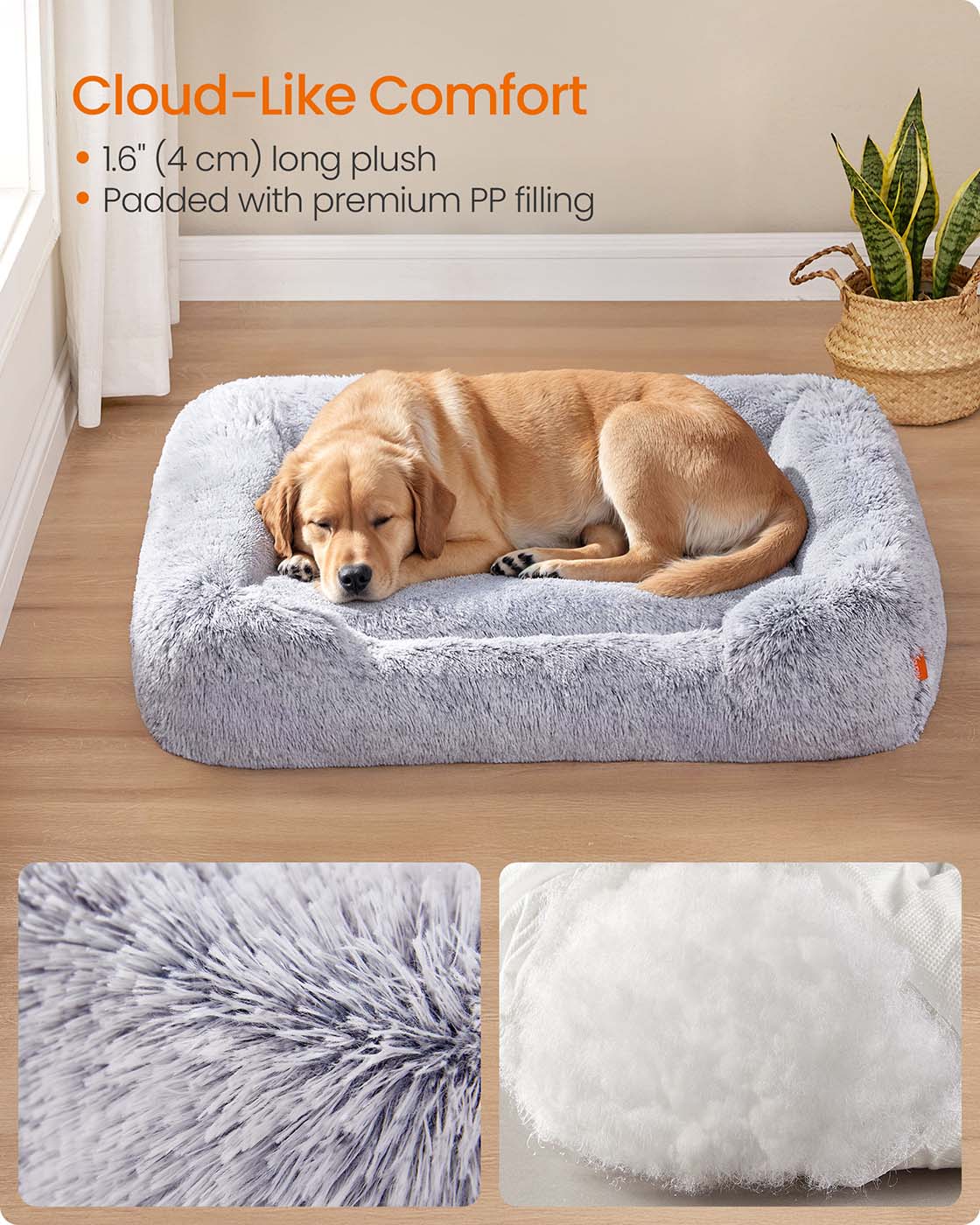 Dog Sofa Bed - Grey Ombré - Soft Padding