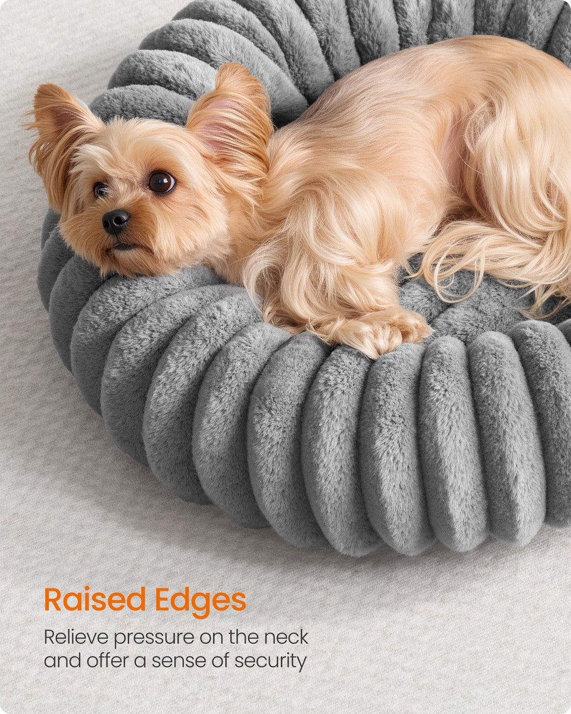 Small Dog & Cat Bed - Dove Grey - Soft Padding