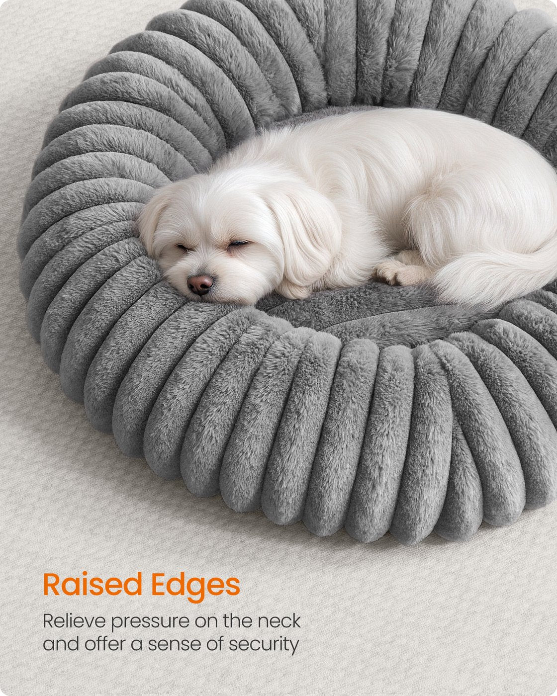 Medium Dog and Cat Bed - Dove Grey - Soft Padding