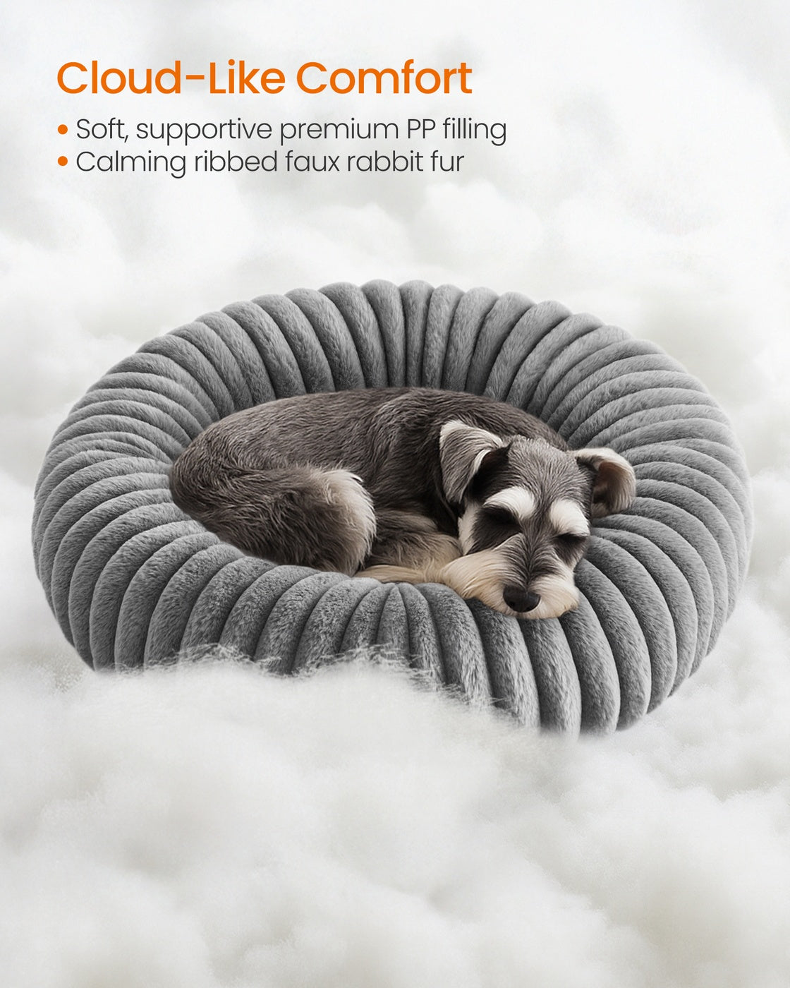 Large Dog Bed - Dove Grey - Soft Padding