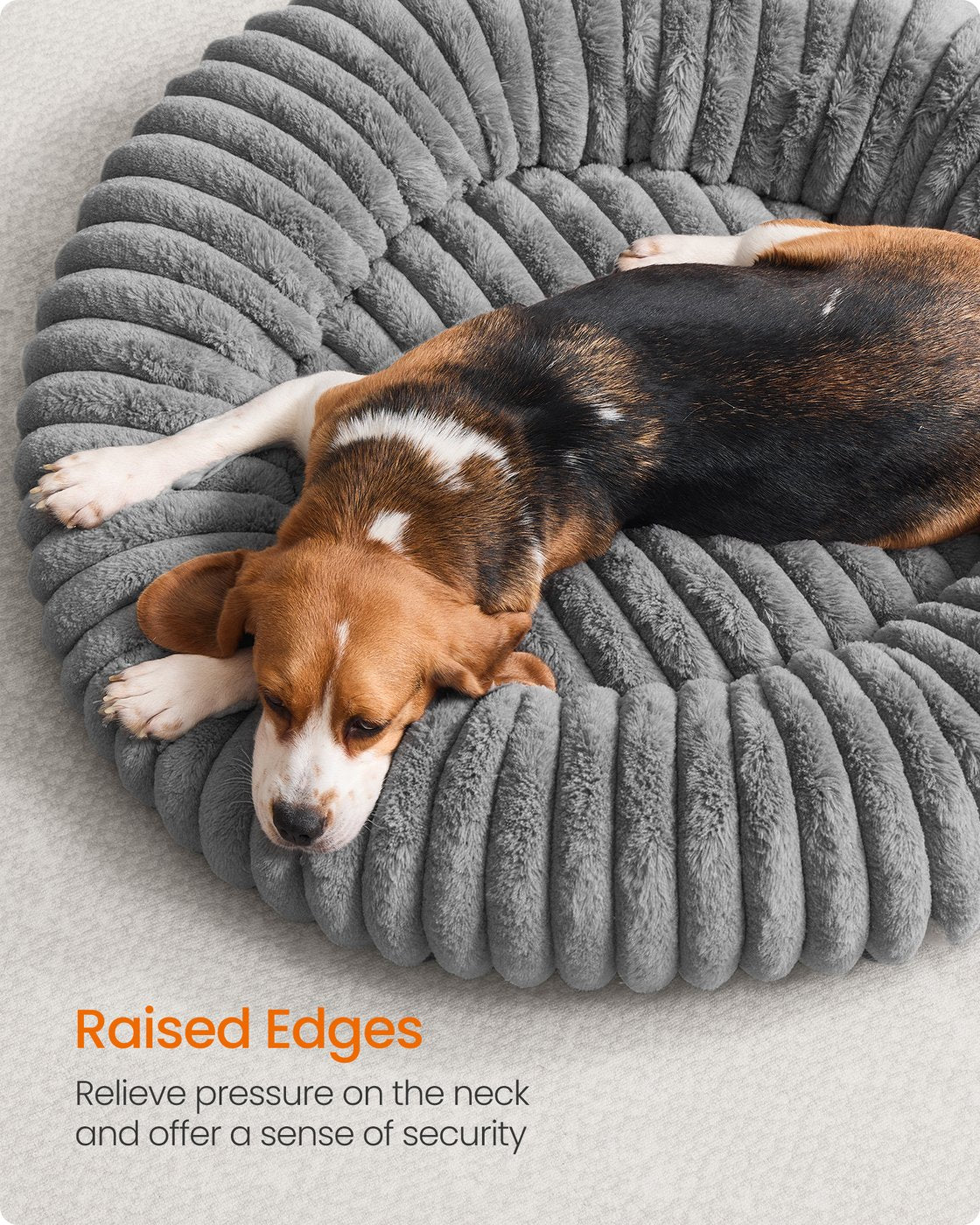 Large Dog Bed - Dove Grey - Soft Padding