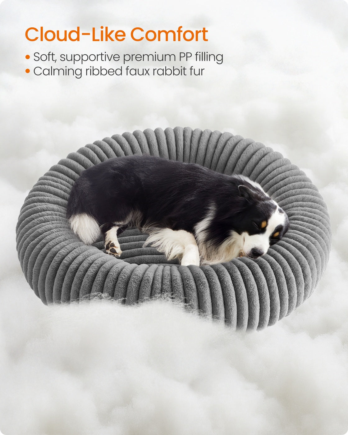 Extra Large Dog Bed - Dove Grey - Soft Padding