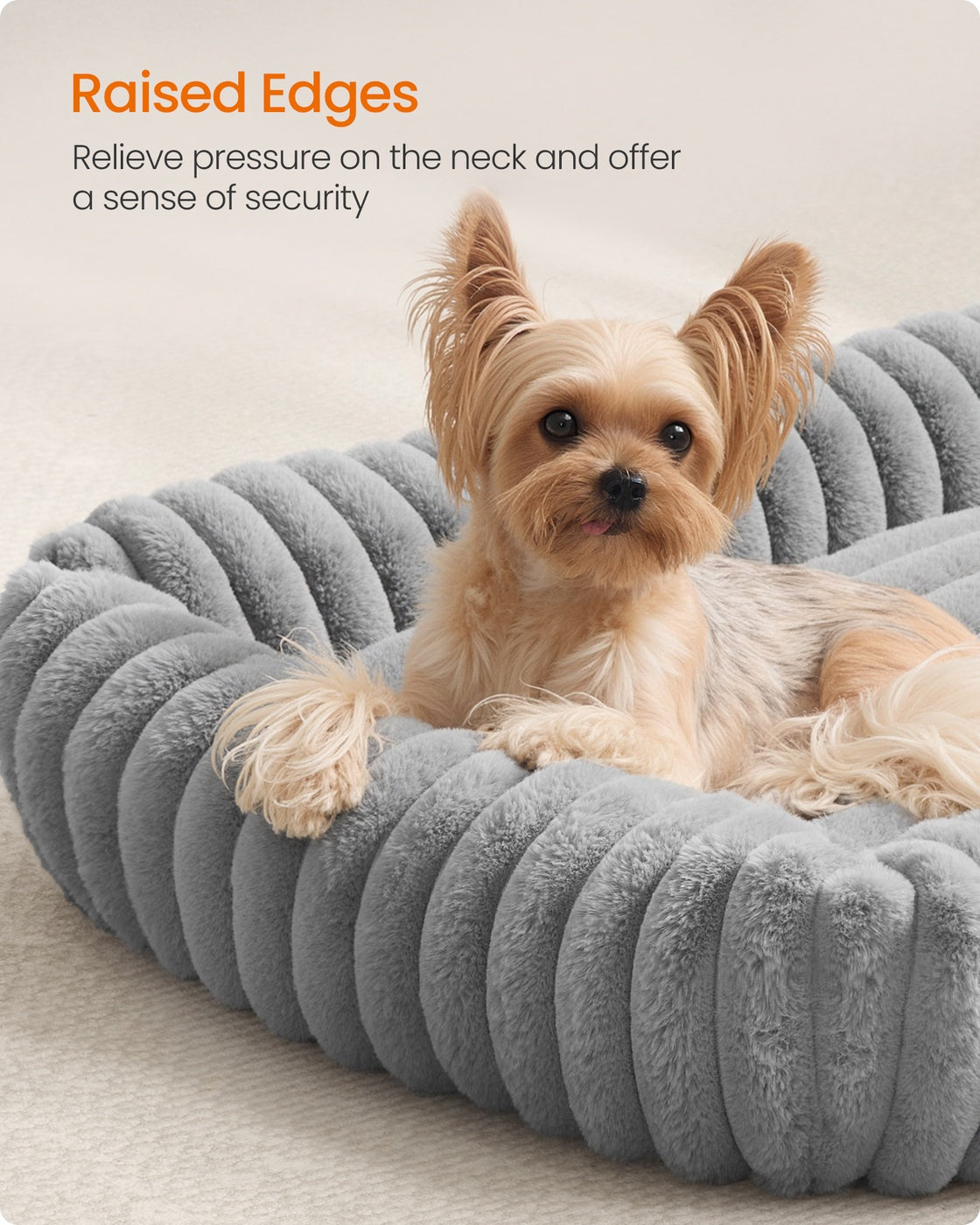 Medium Dog Sofa Bed - Fabric - Dove Grey - Soft Padding