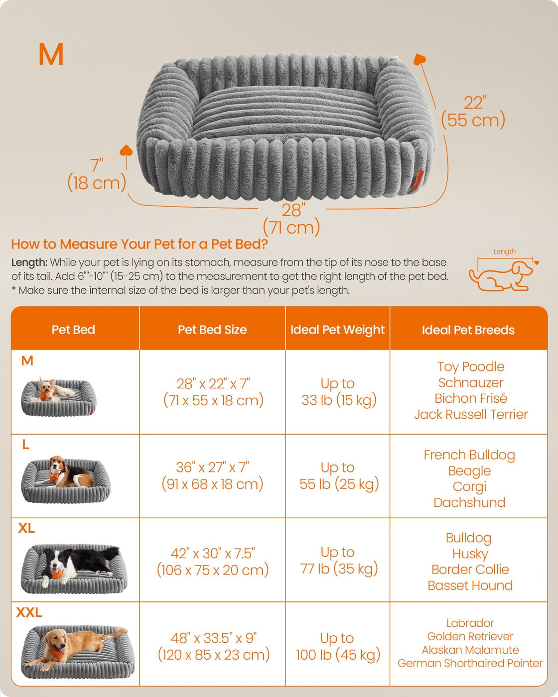 Medium Dog Sofa Bed - Fabric - Dove Grey - Soft Padding