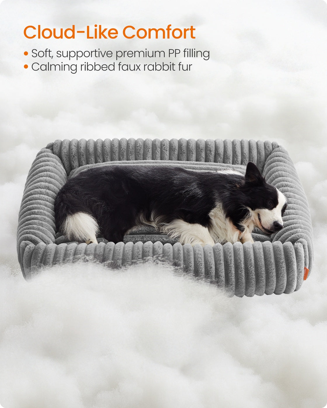 Large Dog Sofa Bed - Dove Grey - Soft Padding