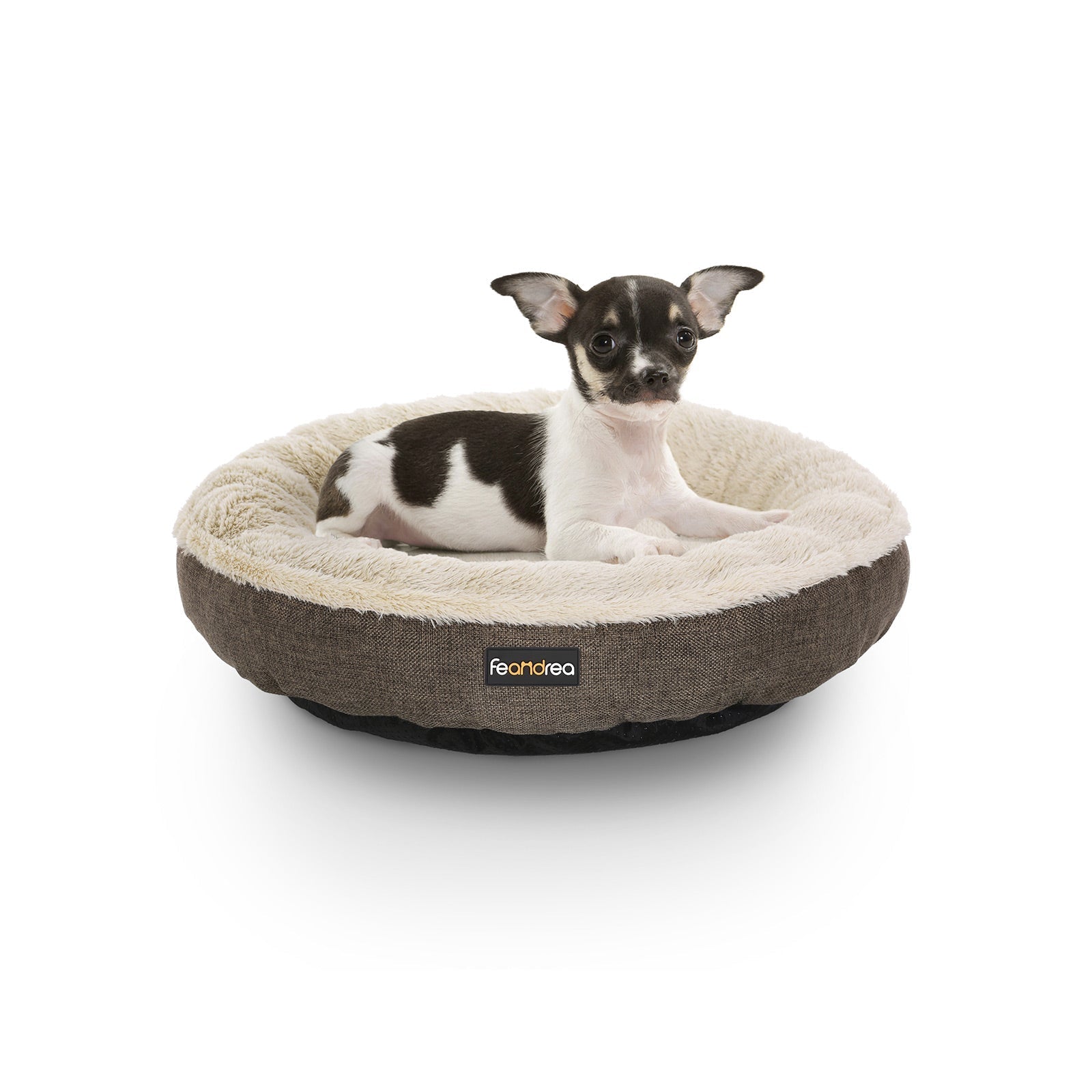 Donut Dog Bed - Fabric - Dark Grey - Non-Slip Bottom