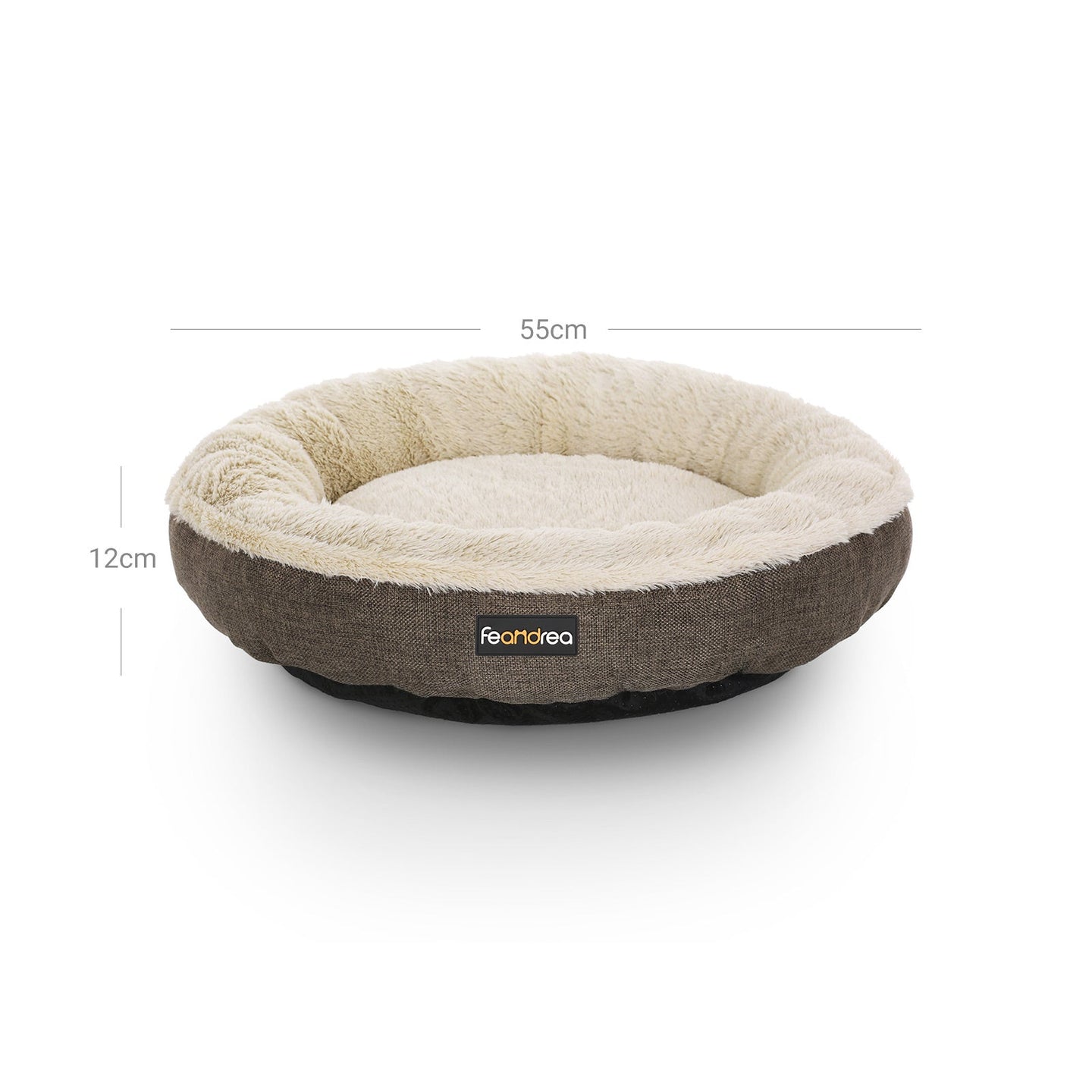 Donut Dog Bed - Fabric - Dark Grey - Non-Slip Bottom