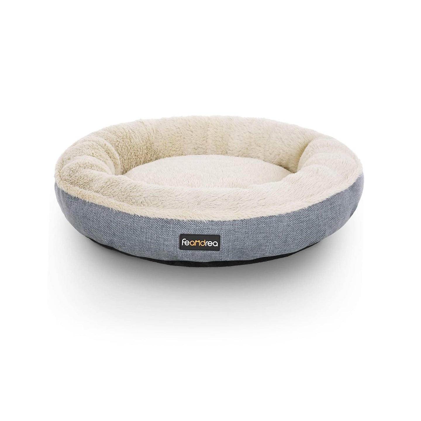 Donut Shape Dog Bed - 55 cm Diameter - Fabric - Dark Grey - Quality Materials for Cozy Nesting