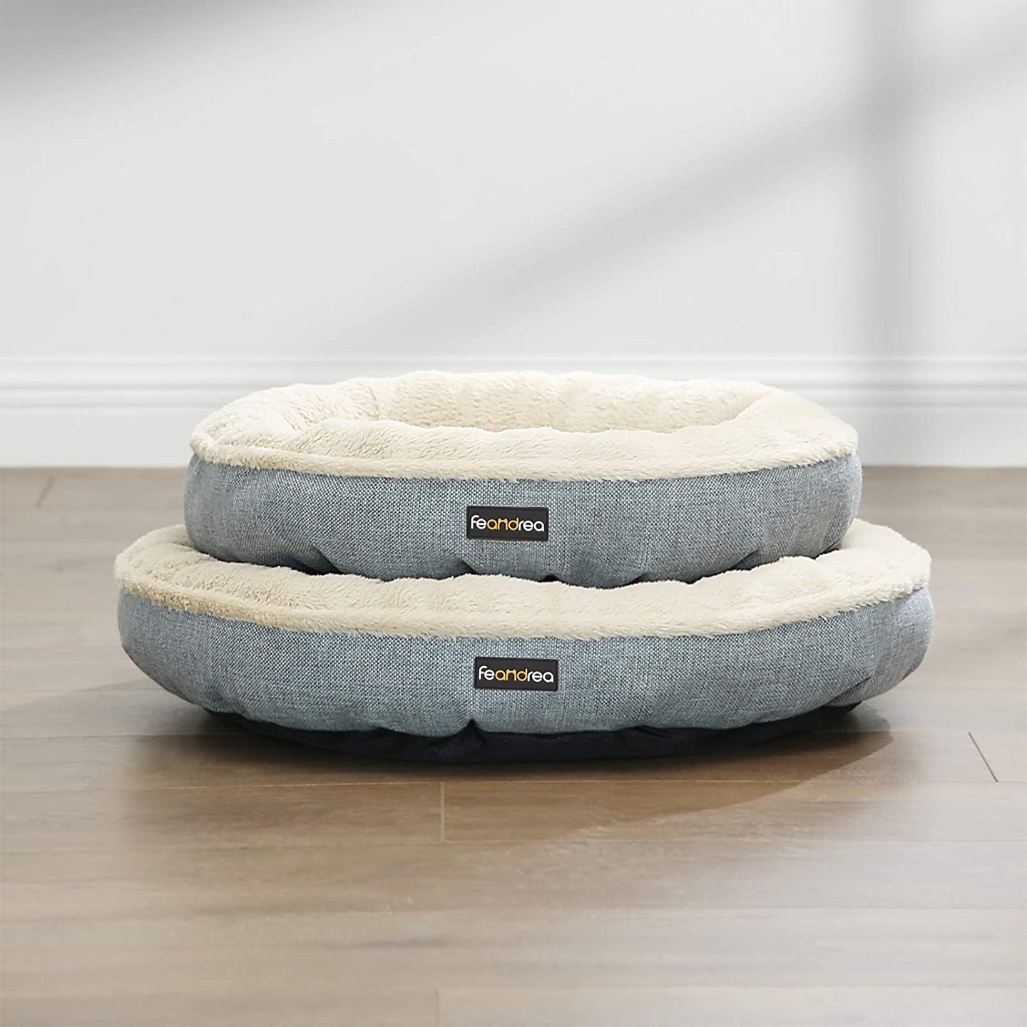 Donut Shape Dog Bed - 55 cm Diameter - Fabric - Dark Grey - Quality Materials for Cozy Nesting