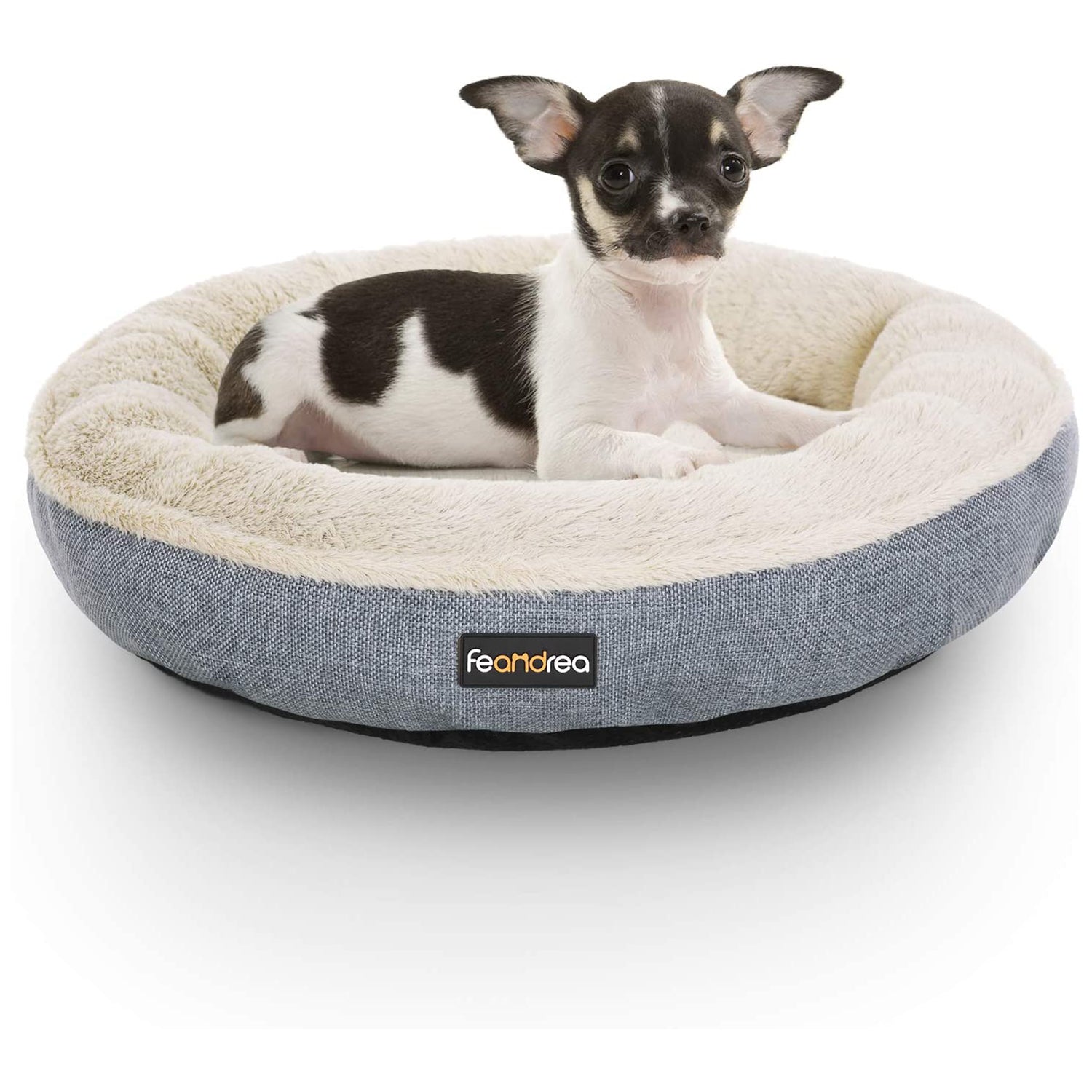 Donut Shape Dog Bed - 55 cm Diameter - Fabric - Dark Grey - Quality Materials for Cozy Nesting