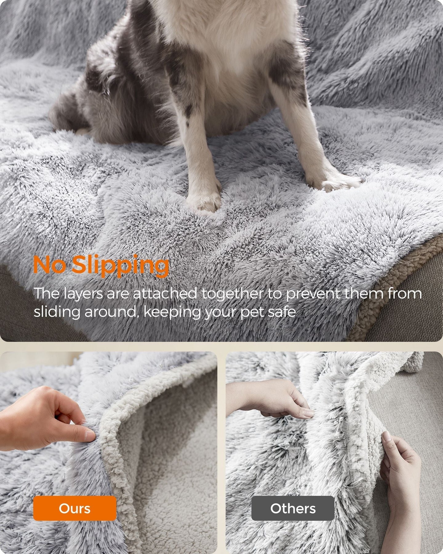 Waterproof Dog Blanket - Grey Ombré - Sherpa Fleece