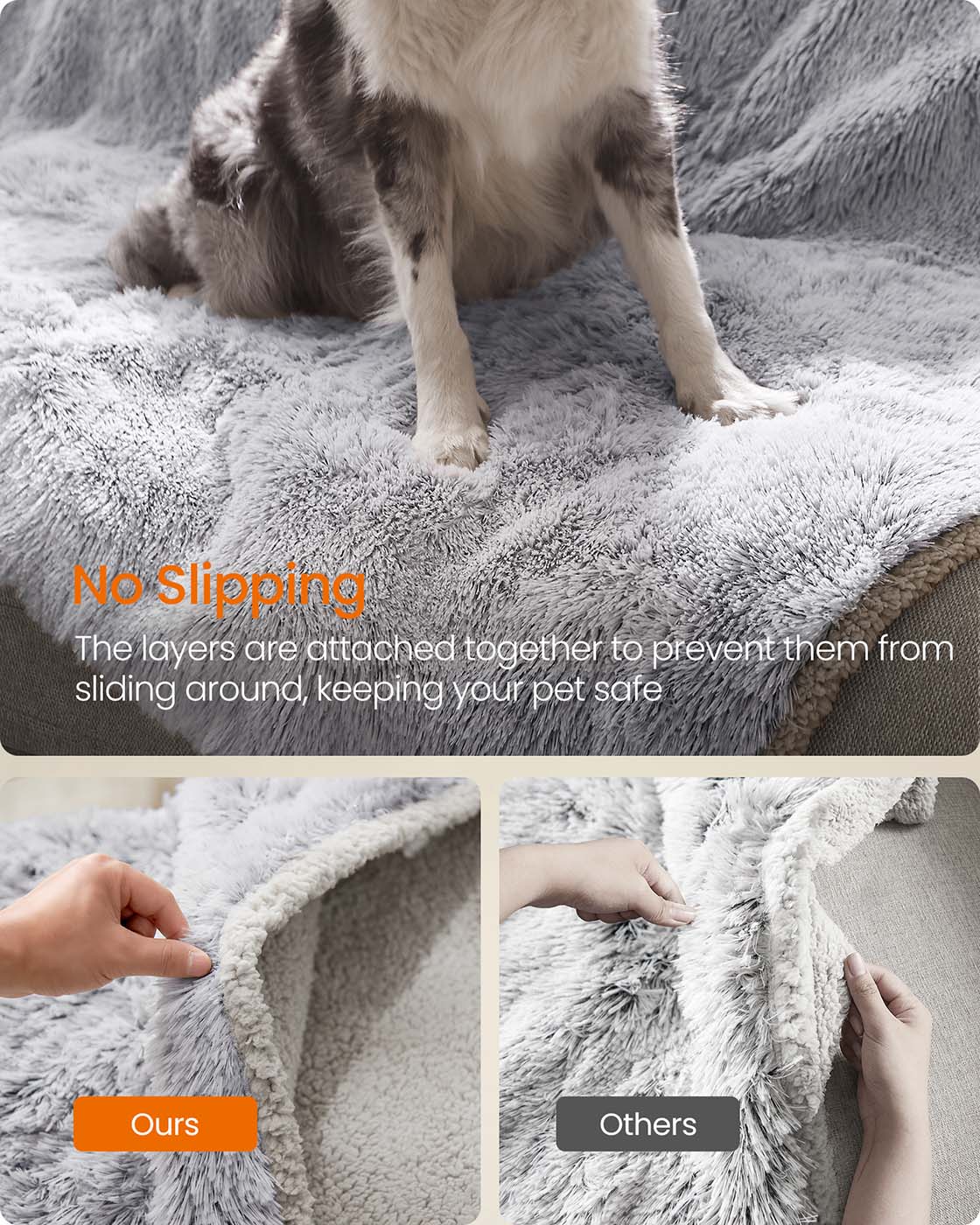 Waterproof Dog Blanket - Grey Ombré - Sherpa Fleece