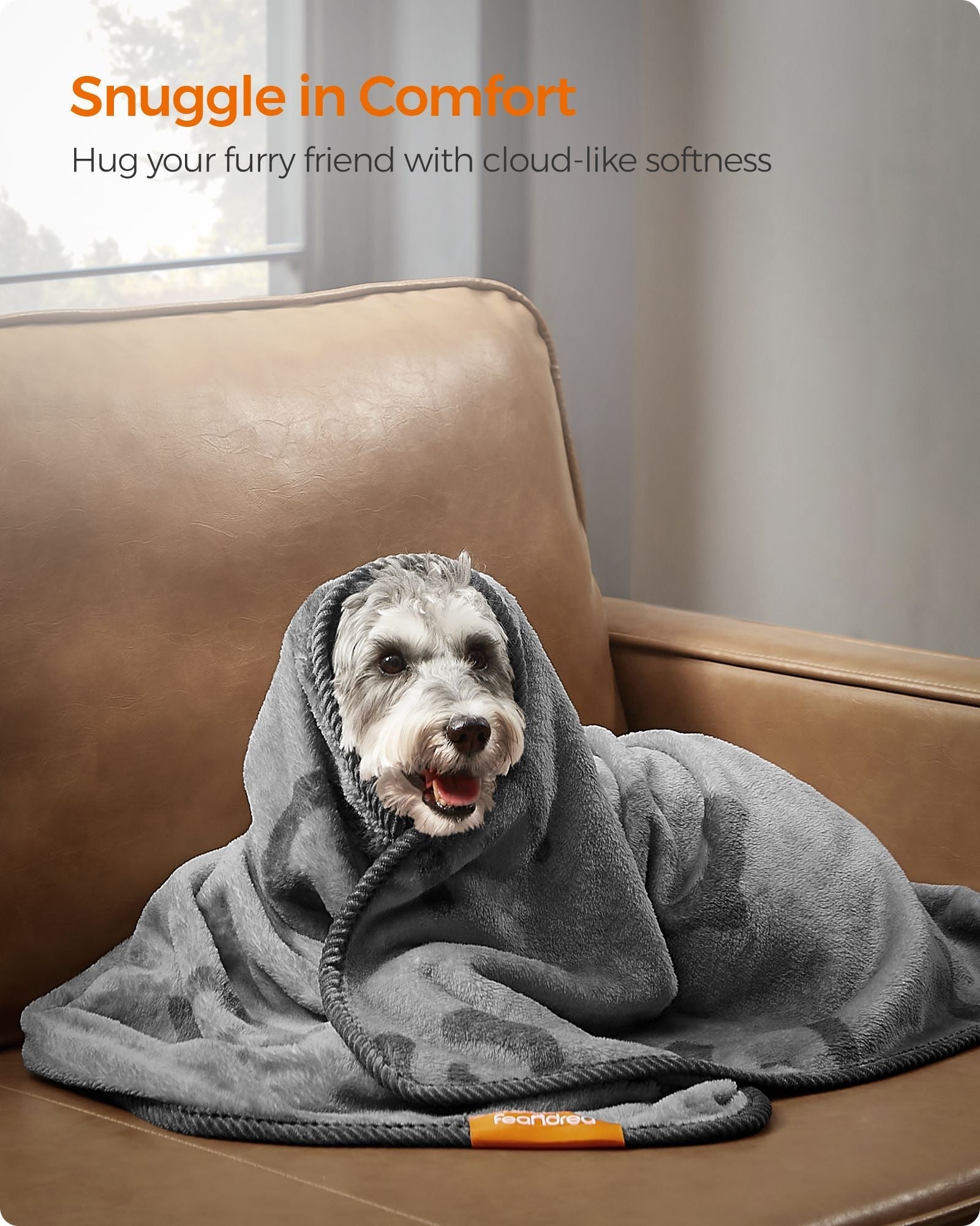 Pack of 3 Pet Blankets - Washable, 102 x 73 cm - Slate Grey - Flannel