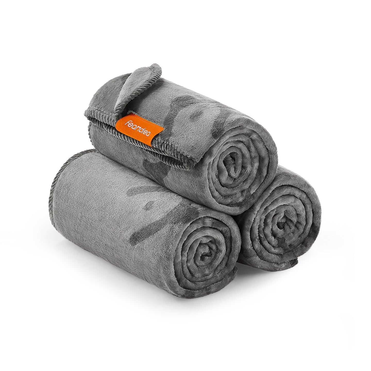Pet Blankets Set - Washable, Pack of 3 - Slate Grey - Flannel