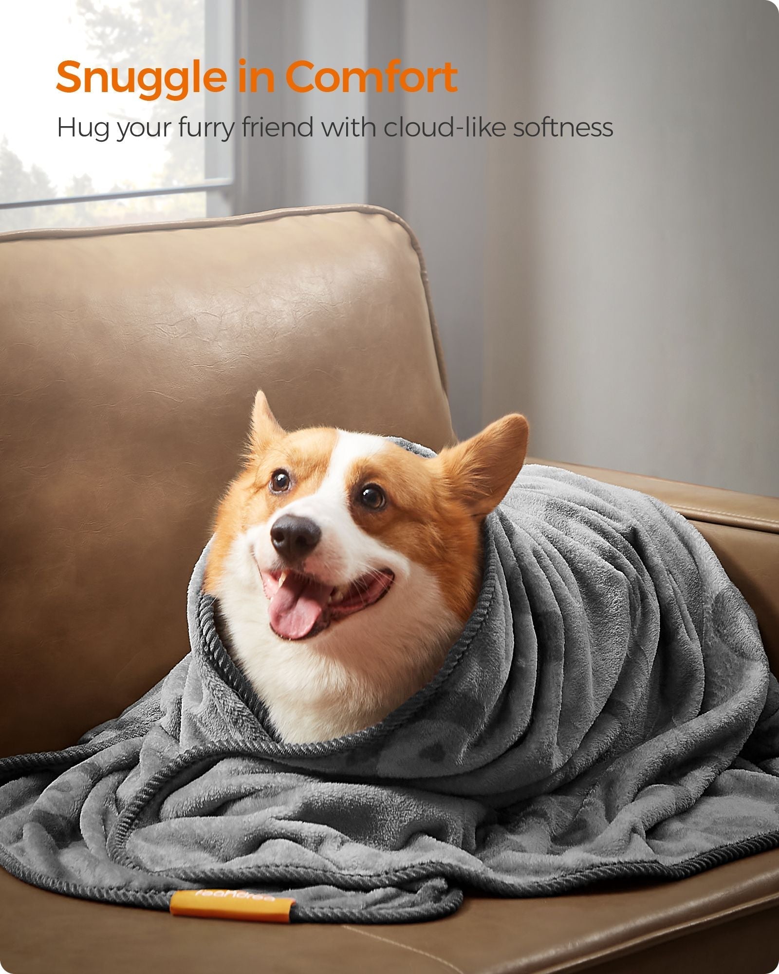 Pet Blankets Set - Washable, Pack of 3 - Slate Grey - Flannel