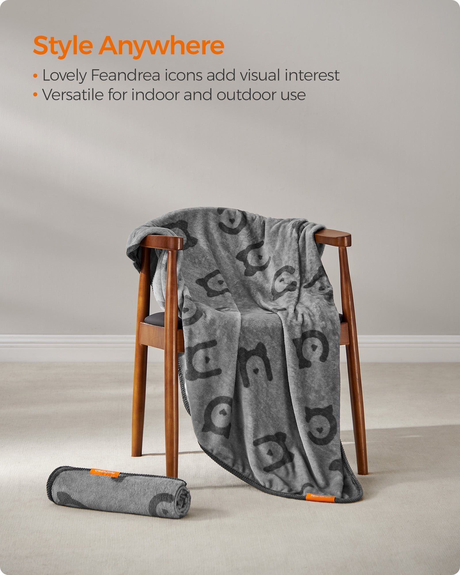 Pet Blankets Set - Washable, Pack of 3 - Slate Grey - Flannel