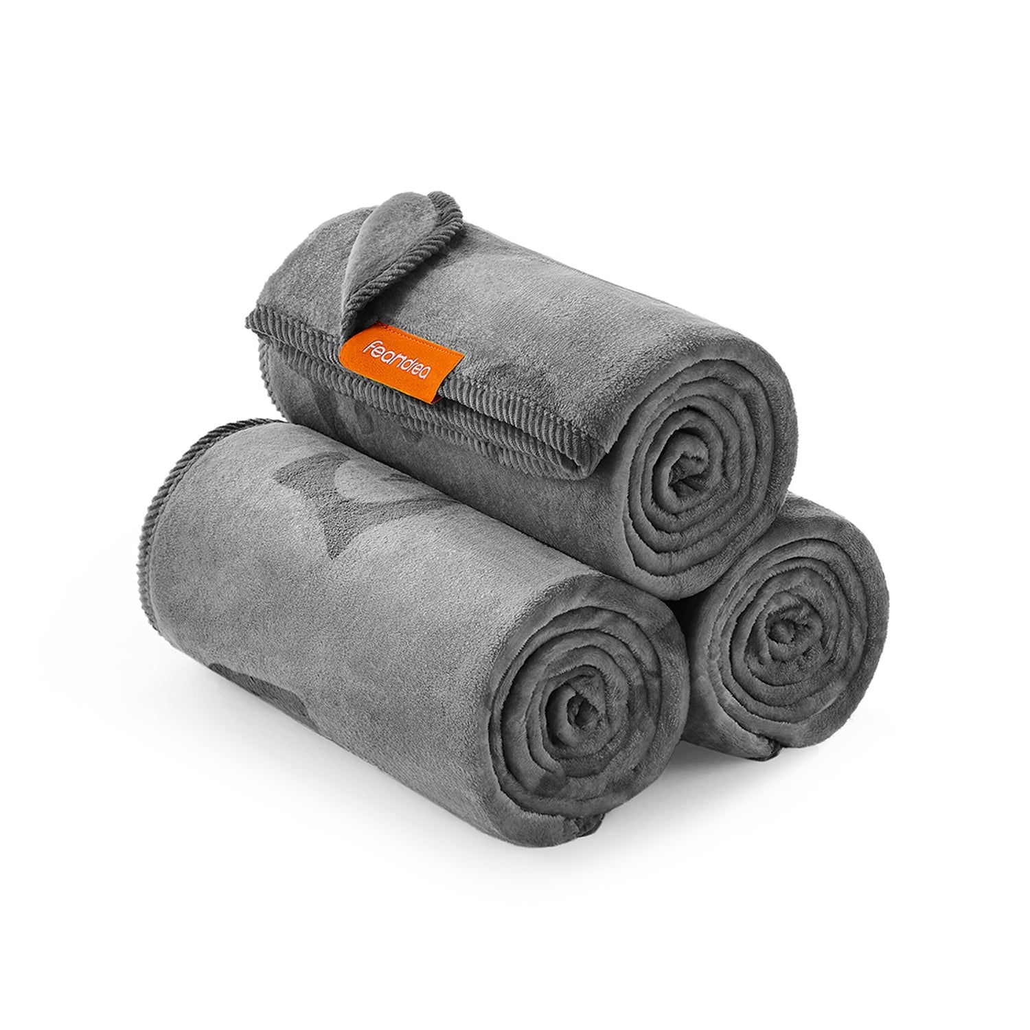 Pack of 3 Pet Blankets - Washable 152 x 127 cm - Slate Grey - Flannel