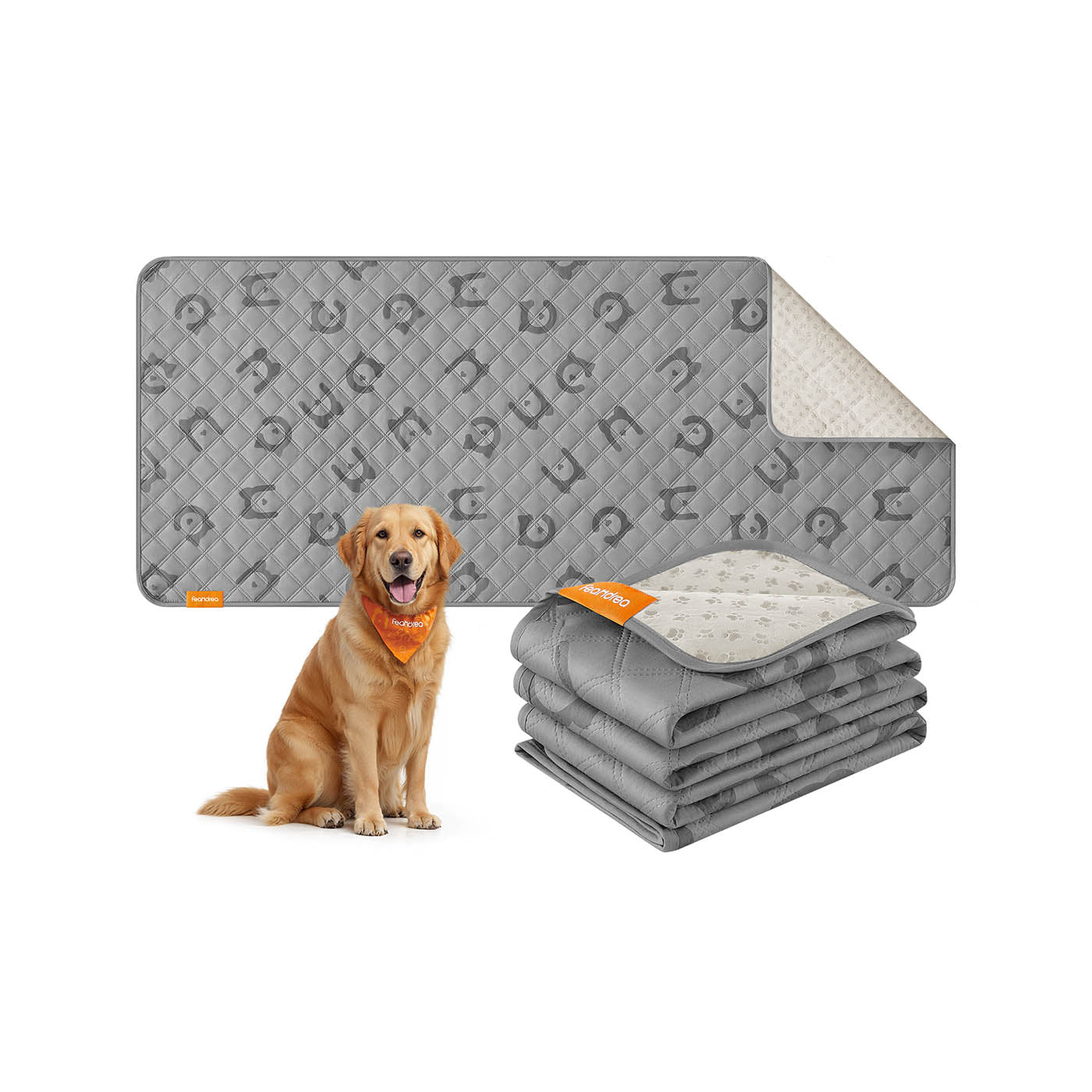 Waterproof Dog Blanket - Quilted Fabric - Dove Grey - Non-Slip Design for Large Dogs 178 x 76 cm