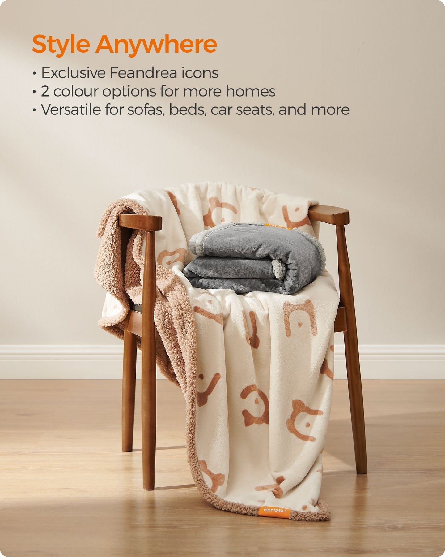 Dog Blanket - Grey - Sherpa Fleece