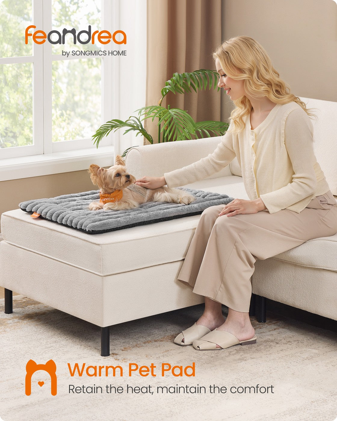 Dog Bed Mat - Fabric - Dove Grey - Machine Washable