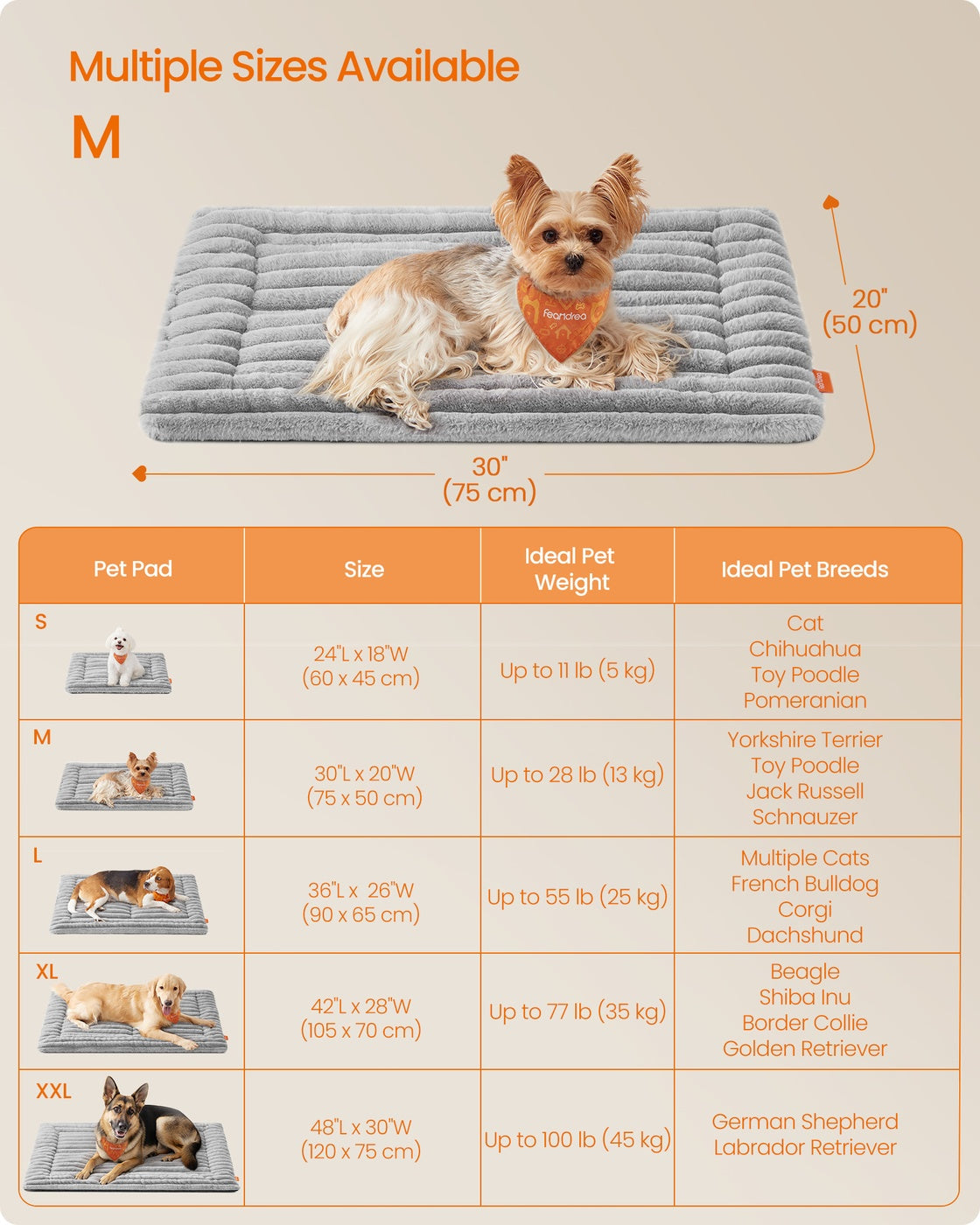 Dog Bed Mat - Fabric - Dove Grey - Machine Washable