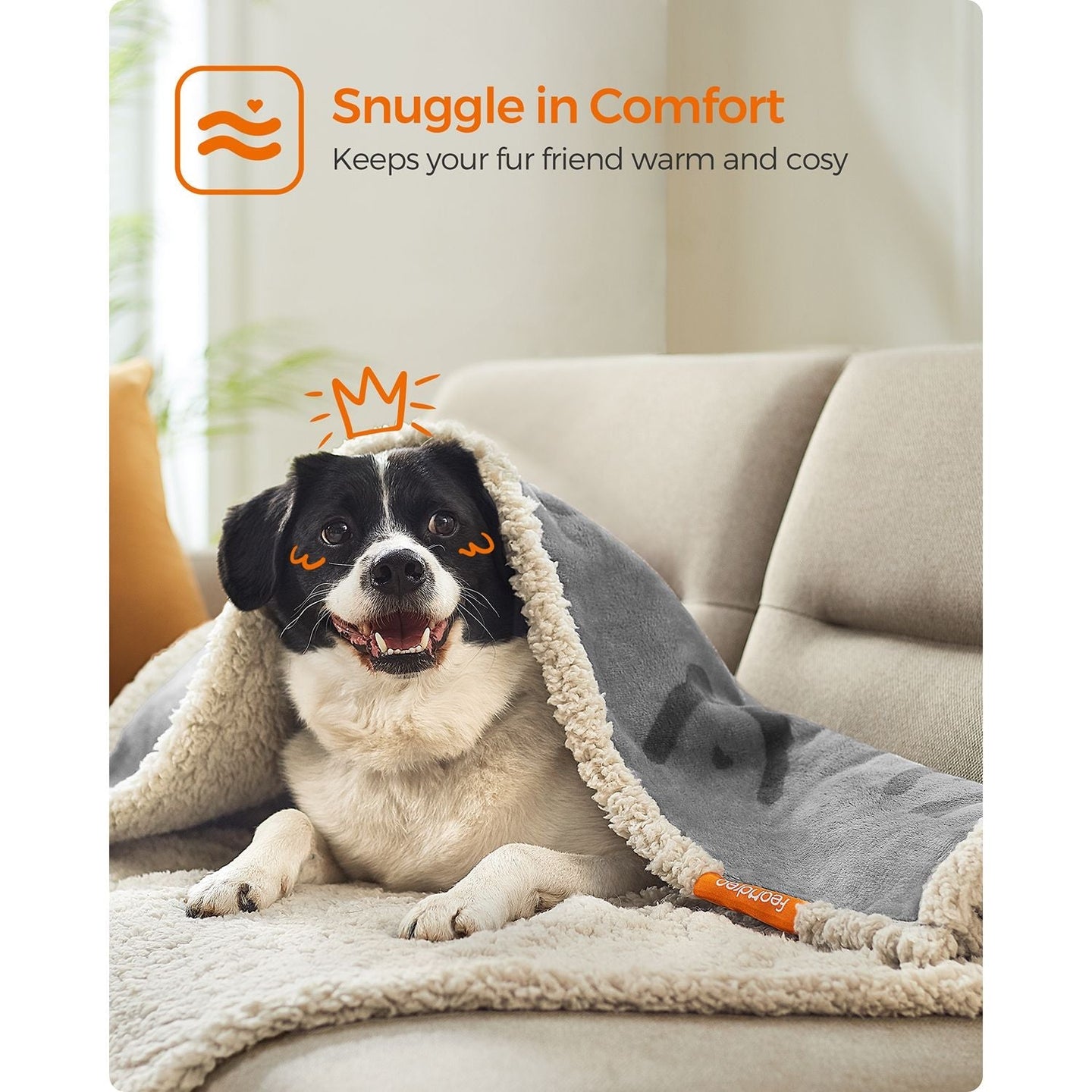 Waterproof Dog Blanket - Grey - Sherpa Fleece