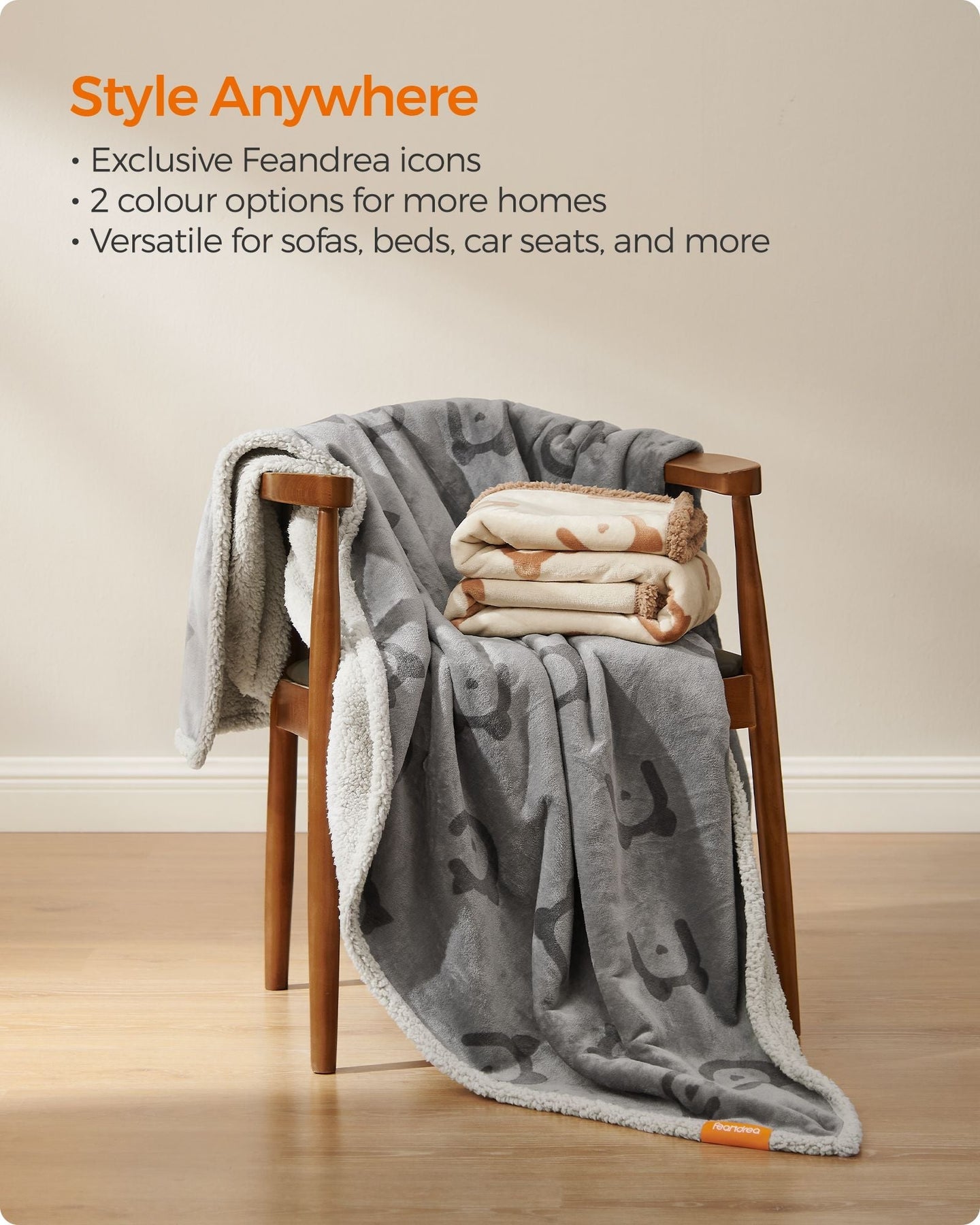 XXXL Waterproof Sherpa Fleece Dog Blanket - Grey - Sherpa Fleece