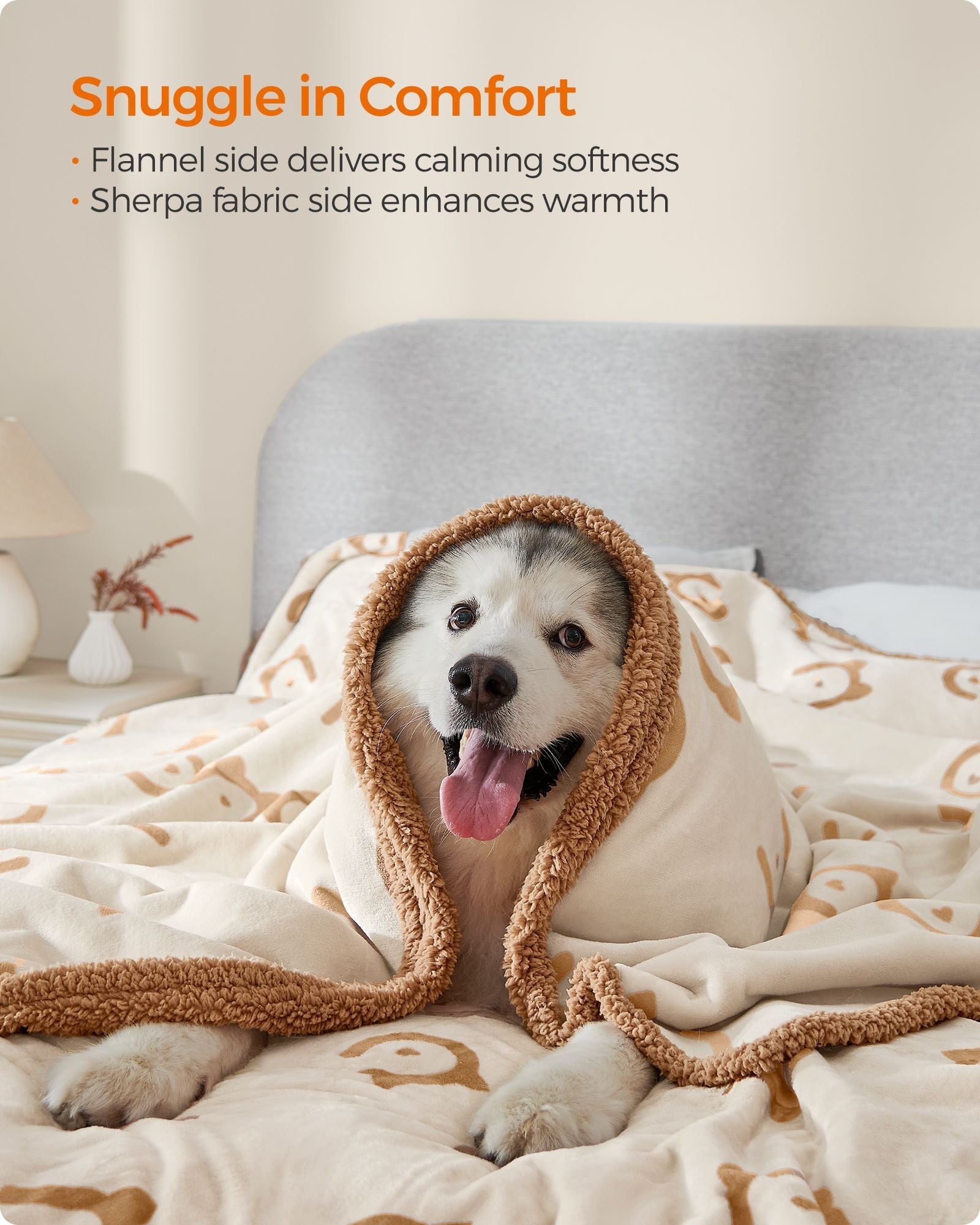 Dog Blanket - Beige - Sherpa Fleece