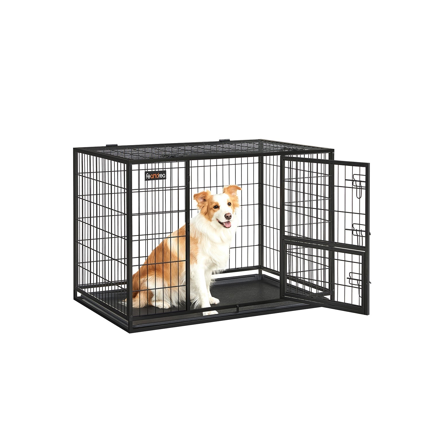 Heavy-Duty Dog Crate - Metal - Black - XL with Removable Doors and Easy Cleaning