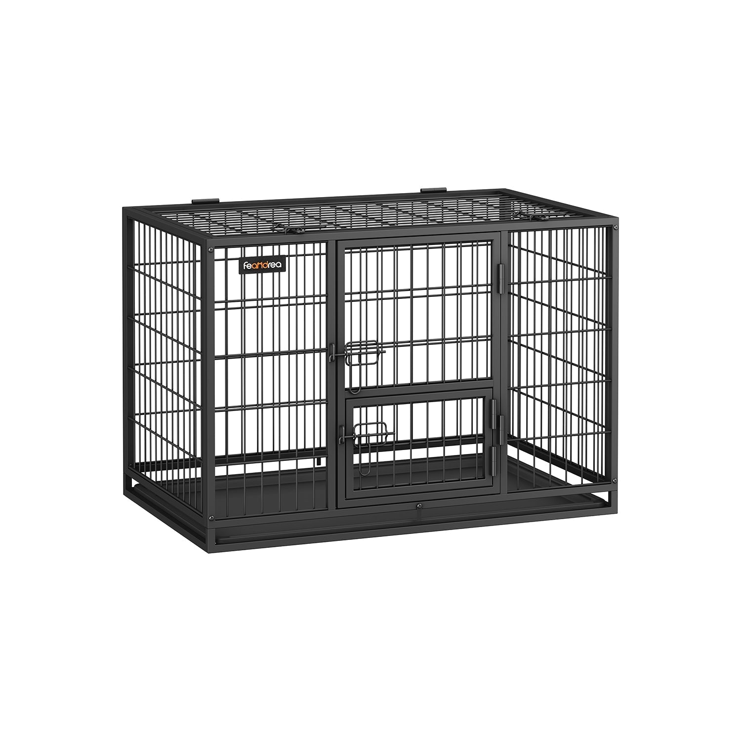 Heavy-Duty Dog Crate - Metal - Black - Double Removable Door