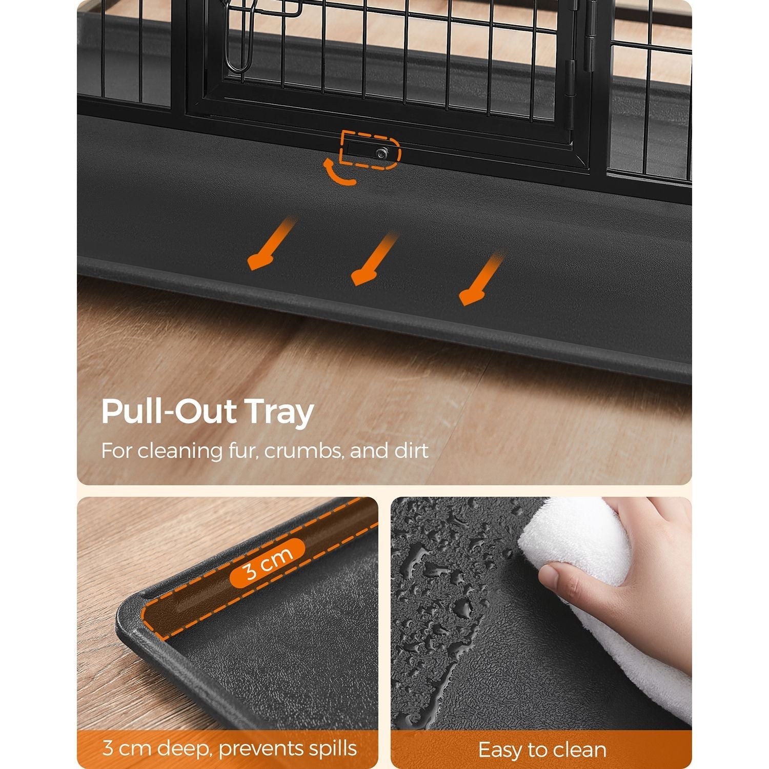 Heavy-Duty Dog Crate - Metal - Black - Double Removable Door
