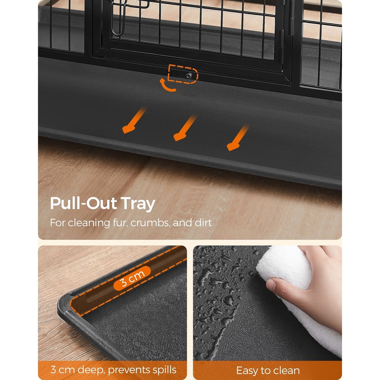 Heavy-Duty Dog Crate - Metal - Black - Double Removable Door