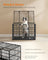 Heavy-Duty Dog Crate - Metal - Ink Black - Removable Top Door and Tray
