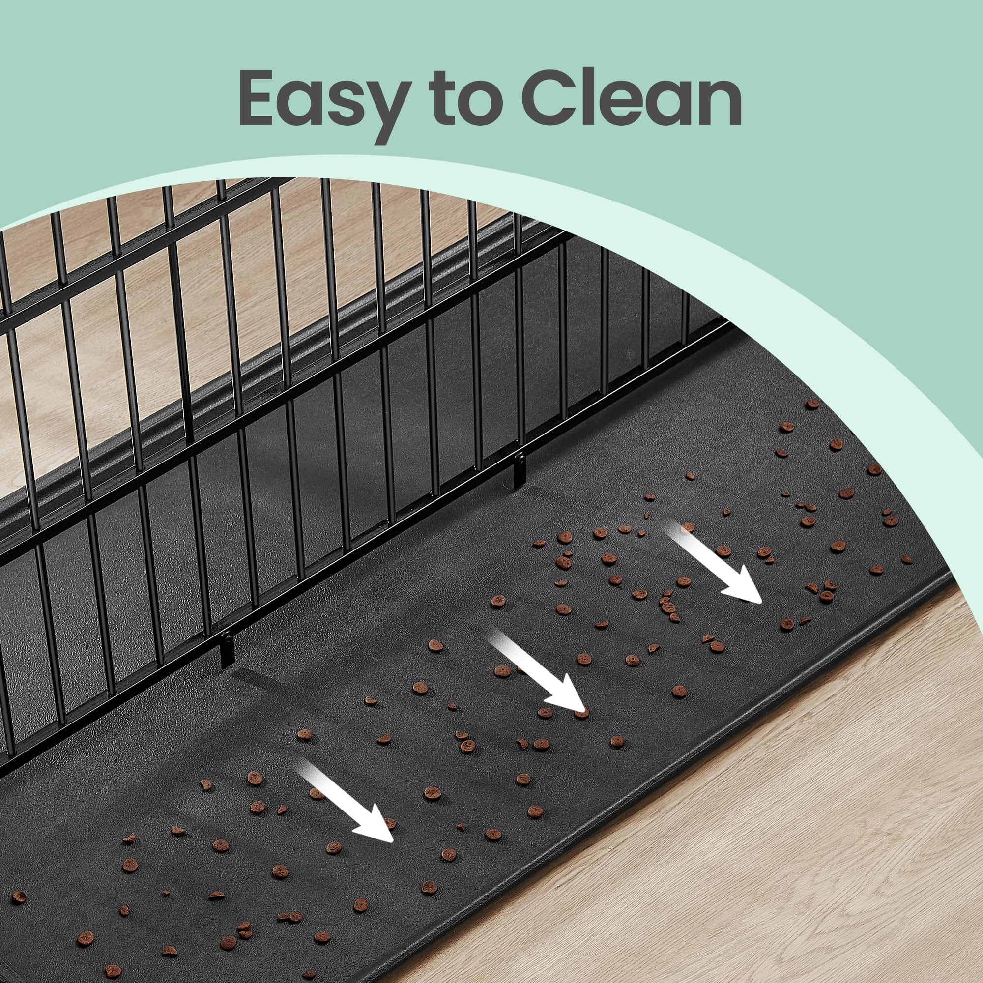 Dog Kennel - Heavy-Duty Metal - Black - Detachable Top with Double Doors