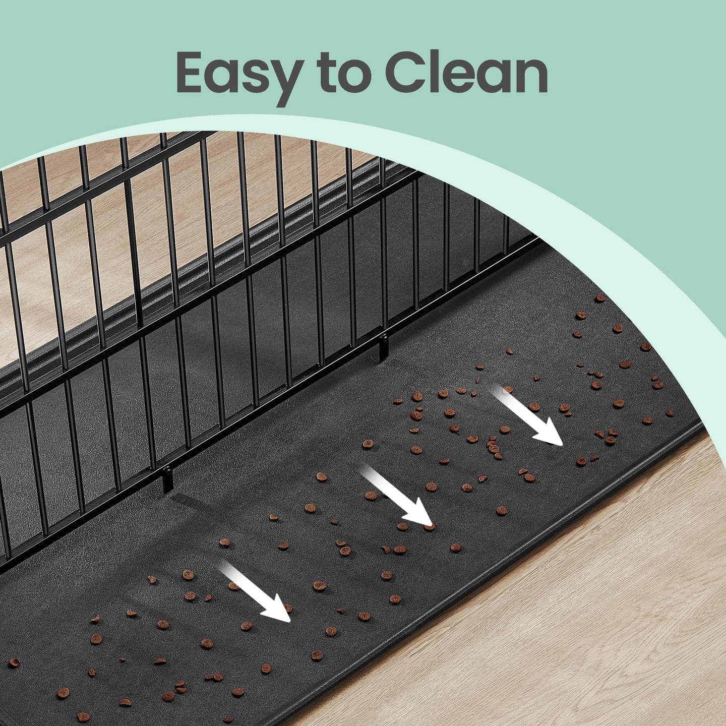 Dog Kennel - Heavy-Duty Metal - Black - Detachable Top with Double Doors