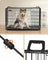 Dog Cage - Metal - Black - Folding Design with Two Doors and Removable Tray