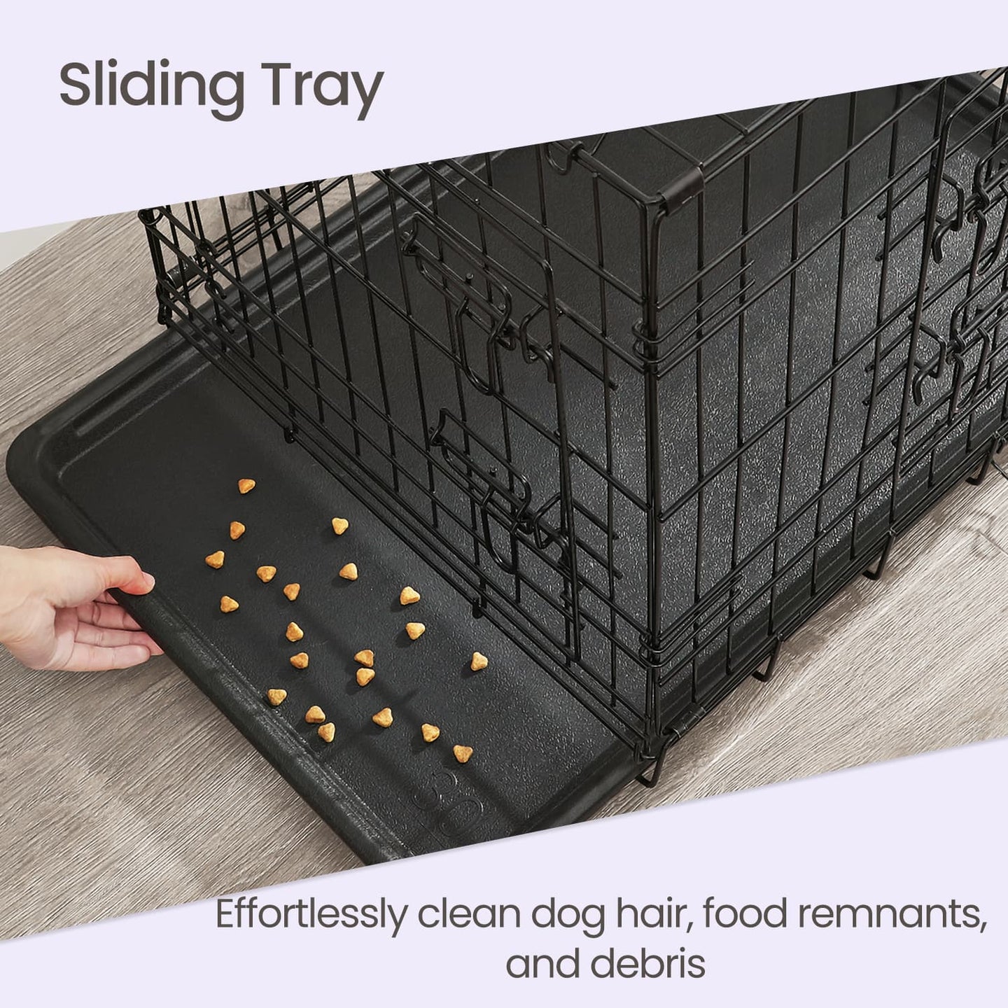 Foldable Dog Crate - Metal - Black - Extra Large with Removable Tray