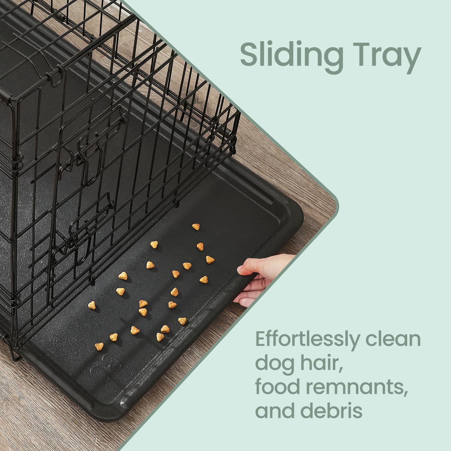 Foldable Metal Dog Crate - Black - XXL Size with Removable Tray
