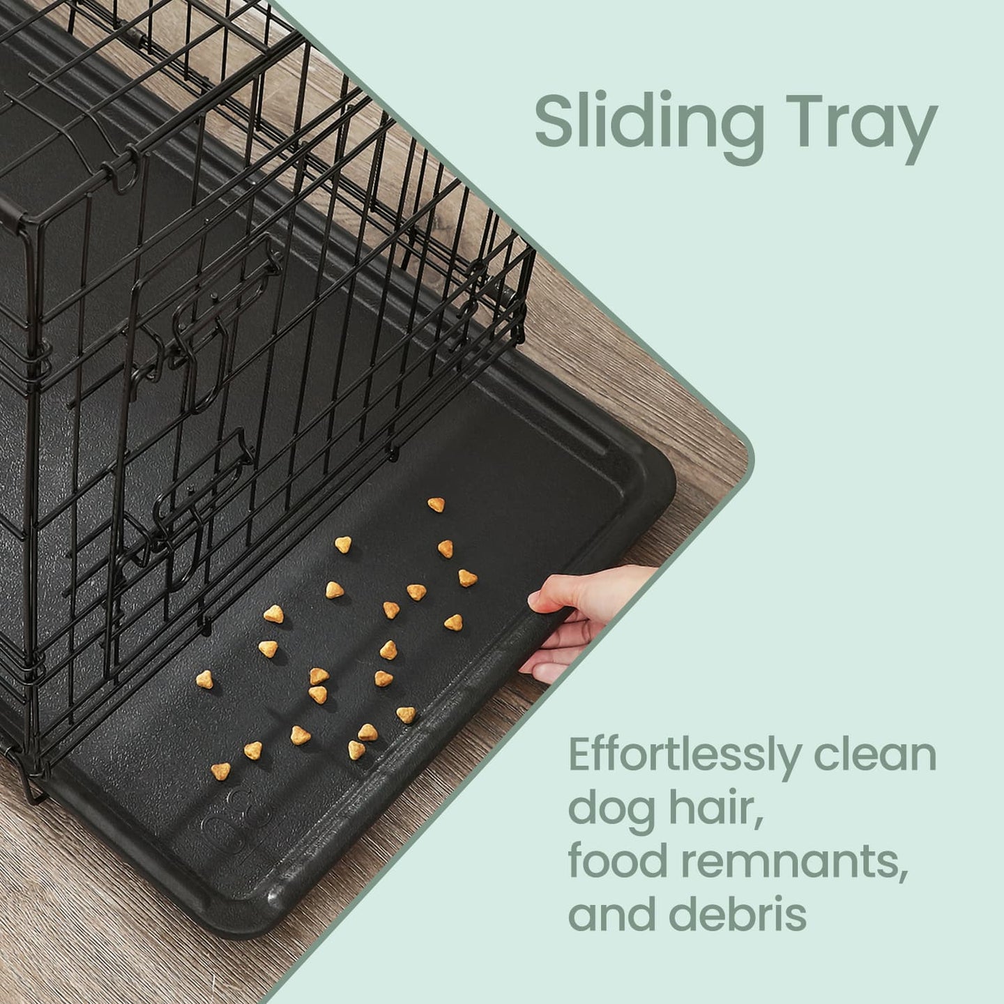 Foldable Metal Dog Crate - Black - XXL Size with Removable Tray