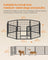 Pet Playpen - Foldable - Ink Black - 180 x 60 x 60 cm