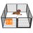 Pet Playpen - Foldable - Ink Black - 170 x 170 x 80 cm