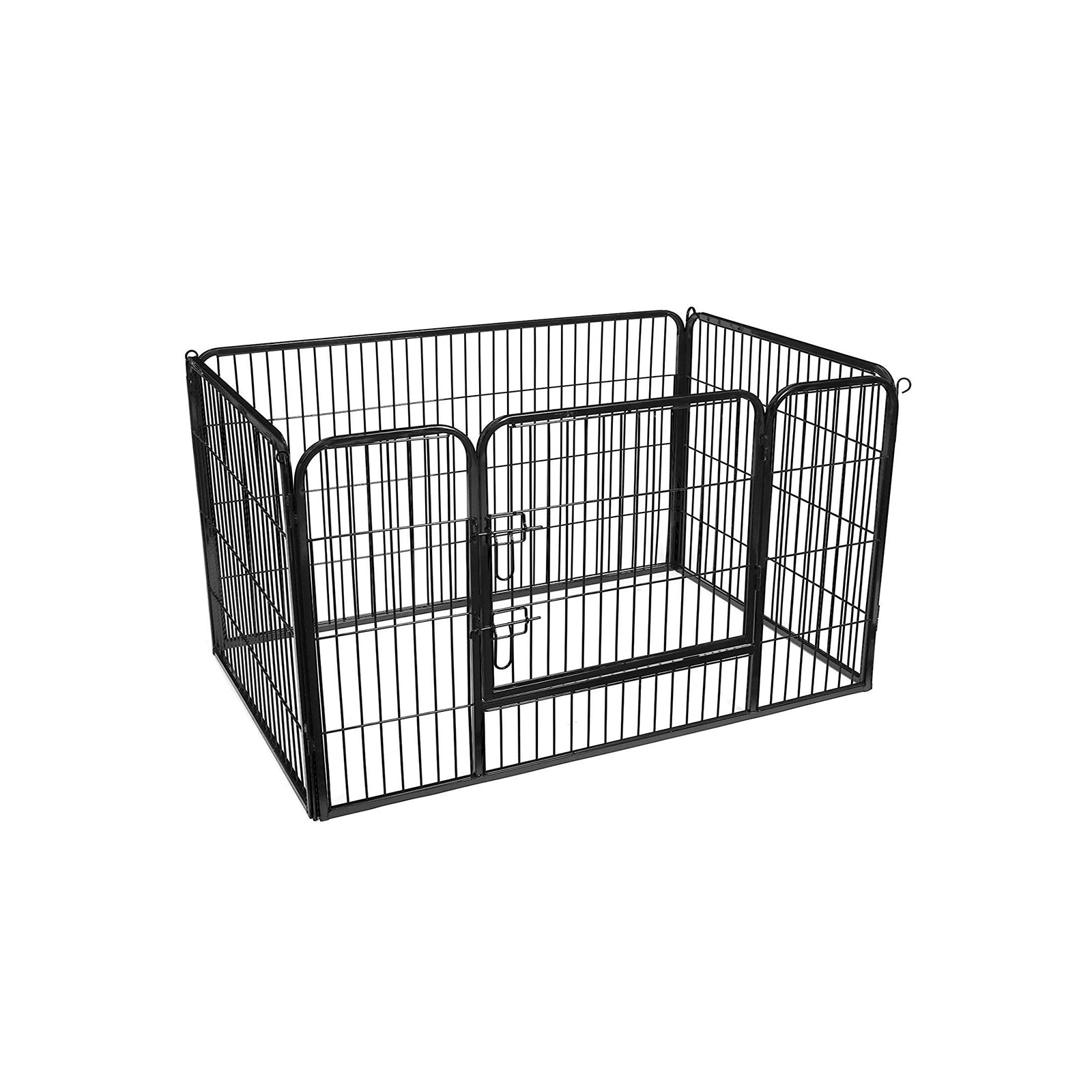 Puppy Playpen - Metal - Black - Foldable Pet Exercise Enclosure