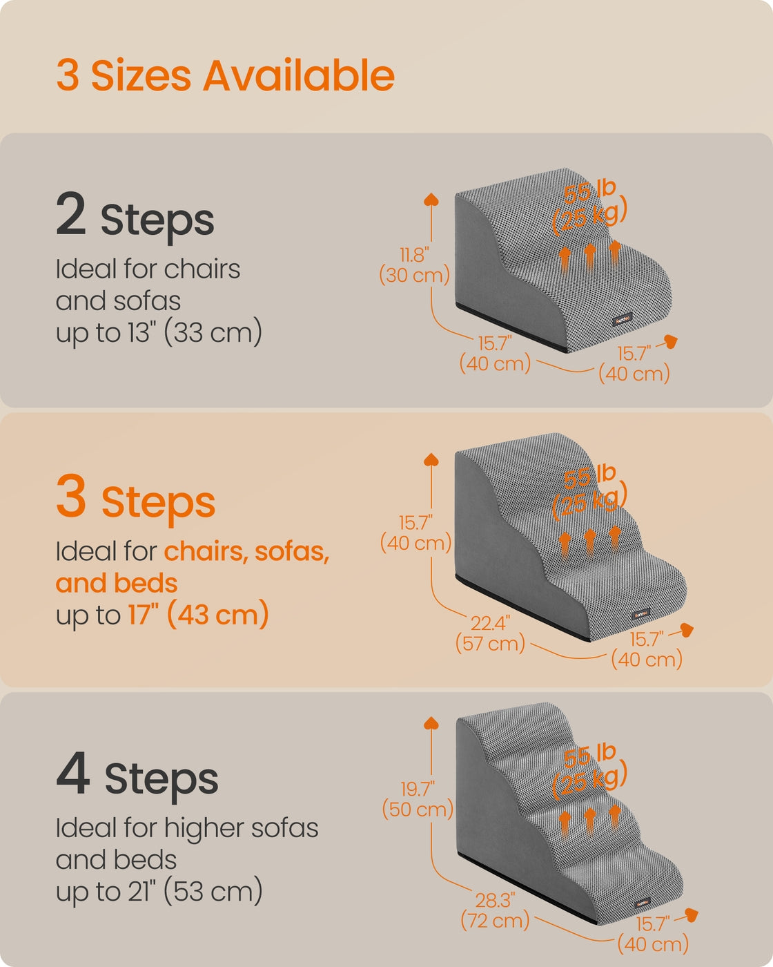 Dog Stairs - 22.4L - Corduroy