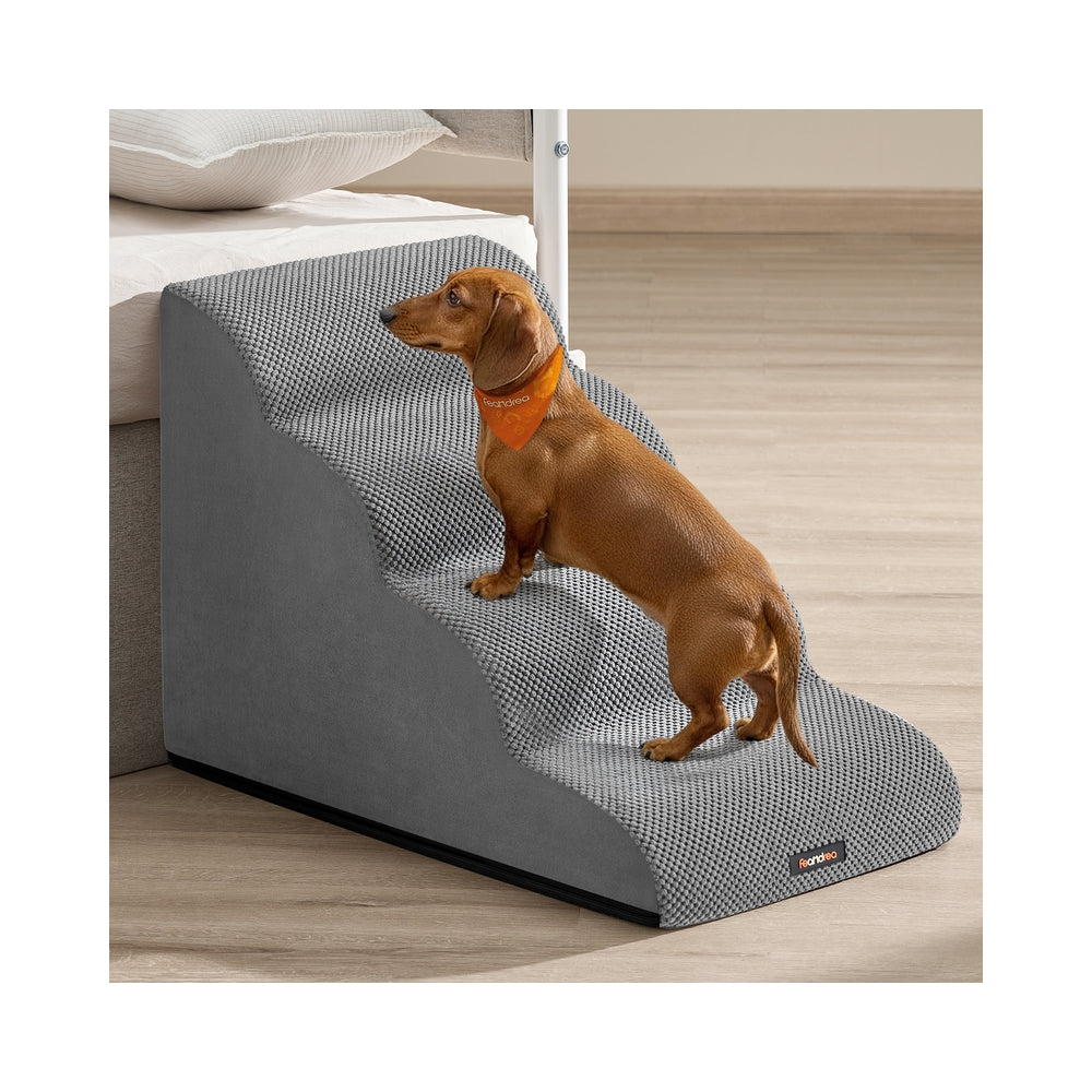 4-Step Dog Stairs - 30L - Faux Suede Fabric - Waterproof